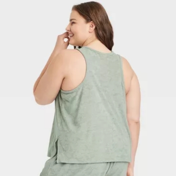 NWOT A NEW DAY Terry Tank Top, Light Green, Size 3X - Picture 2 of 9